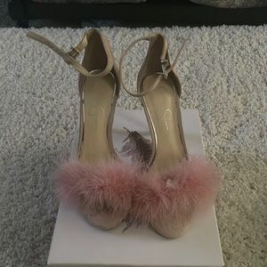 Jessica Simpson Jolinda Lux Feather High-heel sandal